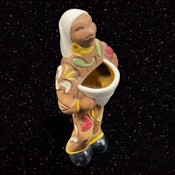 Brayton Laguna Peruvian Figurine Rare Vintage Vase Pottery 1940's 7.5”T 4” - Picture 10 of 10